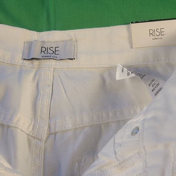 Rise Supply CO Women's 3 Jeans White Lace Mixed Straight Leg - Picture 8 of 10